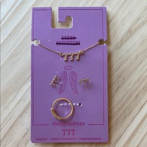 Urban Outfitters Gold 777 Angel Number Set